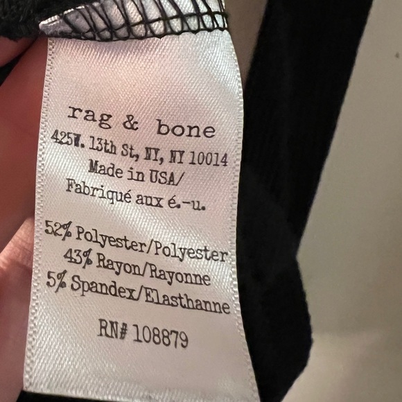 Rag & Bone Black V-Neck Ribbed Long Sleeve Top S GUC - Picture 4 of 7
